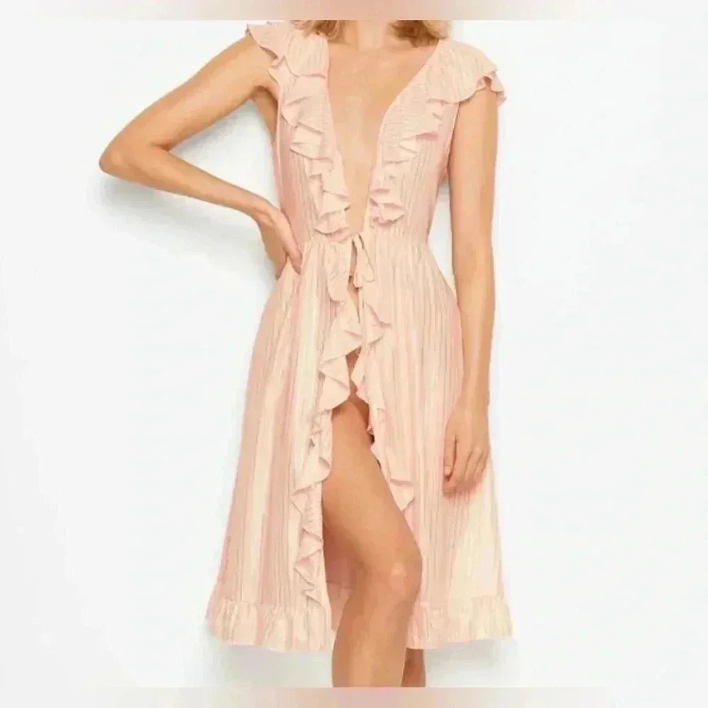 VS raffle kimono soft pink and rose gold color NNT BEAUTIFUL IN PERSON